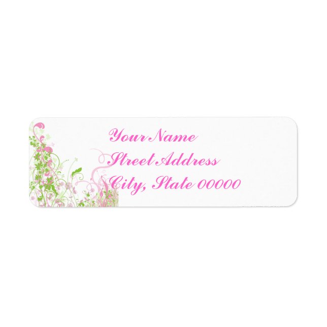 Elegant Pink & Green Florals & Swirls (Front)