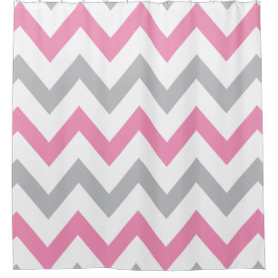 Elegant Pink, Grey and White Chevron Pattern