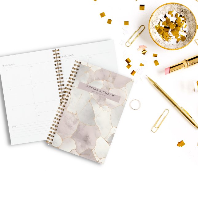 Elegant Pink & Grey Marble Luxury Notary Public Planner (Creator Uploaded)