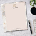 Elegant Pink & Grey Marble Notary Public Logo Letterhead<br><div class="desc">Customize this simple and elegant light pink and grey marble notary letterhead by editing your business logo and notary name. The professional notary letterhead can be edited to feature the notary name and logo on top and business contact information in the footer.</div>