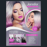 Elegant Pink Hair Salon Flyer<br><div class="desc">Hair Salon Flyer Template in a chic colour palette of pink and silver. This eye-catching flyer is perfect for hair stylists, salons, and fashion-forward beauty enthusiasts. The fusion of pink and silver exudes elegance and modernity, making it an ideal choice for promoting your hair services. From trendy haircuts to glamourous...</div>