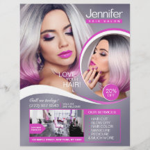 Elegant Pink Hair Salon Flyer