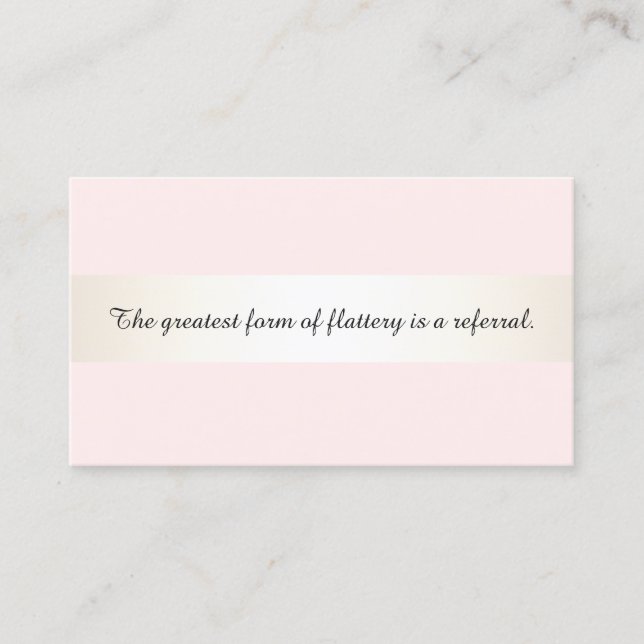 Elegant Pink Hair Salon & Spa Customer Referral Card (Front)