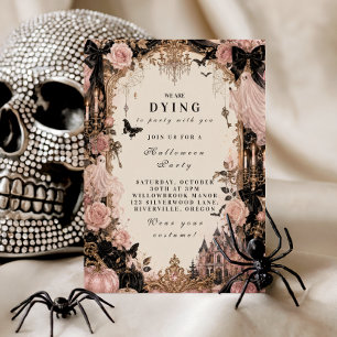 Elegant Pink Halloween Party Invitation
