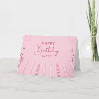 Elegant Pink Happy Birthday Card