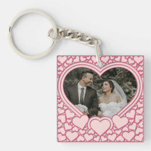 Elegant Pink Heart Keychain
