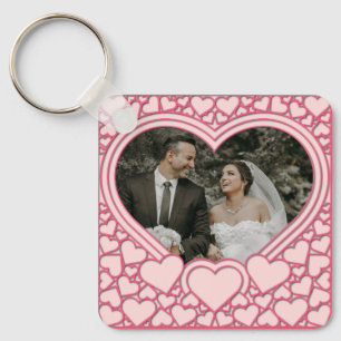 Elegant Pink Heart Keychain