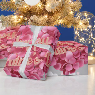 Elegant Pink Hearts Valentine's Day Wrapping Pape Paper