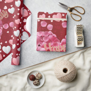 Elegant Pink Hearts Valentine's Day  Wrapping Pape Wrapping Paper