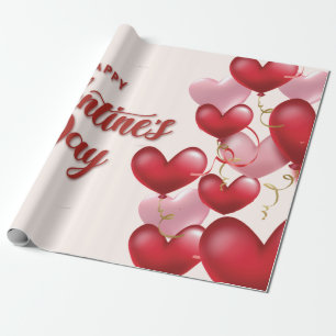 Elegant Pink Hearts Valentine's Day Wrapping Pape Wrapping Paper