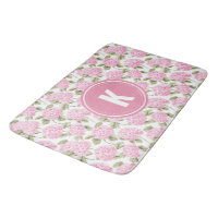 Elegant Pink Hydragea Flowers Pattern Monogram