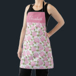 Elegant Pink Hydragea Flowers Pattern Name Apron<br><div class="desc">Add a touch of elegance to your kitchen with the Elegant Pink Hydrangea Flowers Pattern Name Apron. Featuring a delicate pink hydrangea floral design and personalized with your name, this apron combines style and functionality. Perfect for cooking, baking, or crafting, it offers both comfort and protection while making a beautiful...</div>