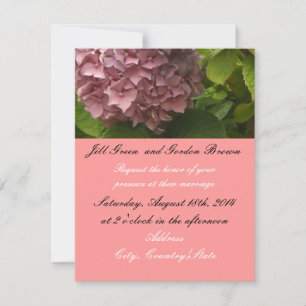 Elegant Pink Hydrangea Wedding Invitation