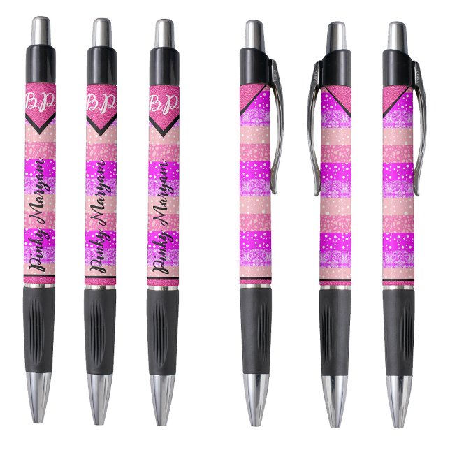 Elegant Pink Initial Monogram Name for Girls, Cool Pen (Cool pens for girls
)