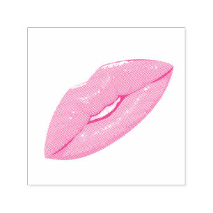 Elegant Pink Kiss Lip Self-inking Stamp