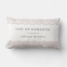 Elegant Pink Lace 100th Birthday Gift