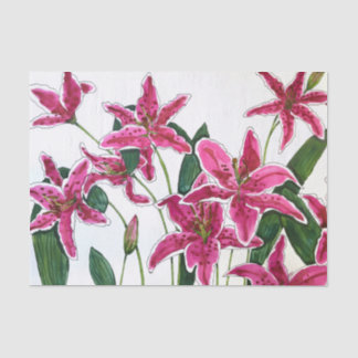Elegant Pink Lilies Tissue Paper