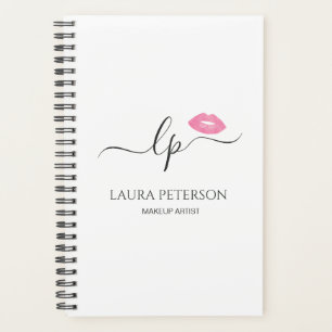 Elegant pink lips handwritten script calligraphy planner