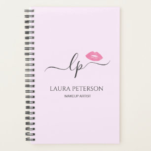 Elegant pink lips handwritten script calligraphy planner
