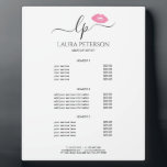 Elegant pink lips handwritten script calligraphy plaque<br><div class="desc">Beautiful and modern design featuring pink watercolor lips and elegant calligraphy font. Simply add your initials between the symbols and customize the text.</div>
