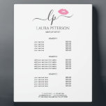 Elegant pink lips handwritten script calligraphy plaque<br><div class="desc">Beautiful and modern design featuring pink watercolor lips and elegant calligraphy font. Simply add your initials between the symbols and customize the text.</div>