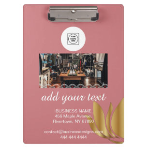 Elegant Pink Logo Custom Text clipboard