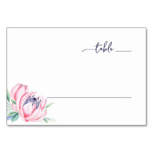 Elegant Pink Lotus Floral Table Number