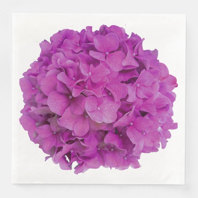 Elegant pink magenta floral hydrangeas roses  napkin (Front)