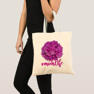 Elegant pink magenta floral hydrangeas roses  tote bag