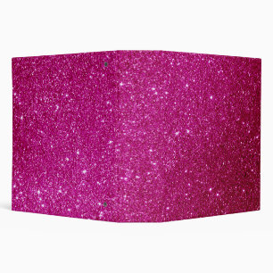 Elegant Pink Magenta Glitter Sparkles Customized Binder