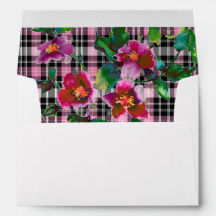 Elegant pink magenta watercolor florals envelopes