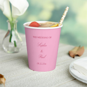Elegant Pink Magenta Wedding Paper Cups