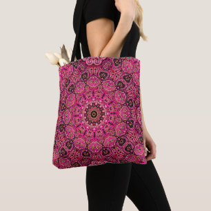 Elegant Pink Mandala Motif Tote Bag