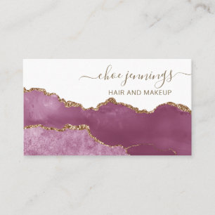 Elegant Pink Marble Agate  Business Card
