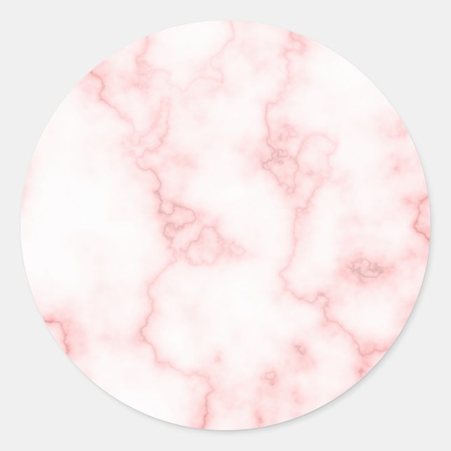 Elegant Pink Marble Look Classic Round Sticker (Front)