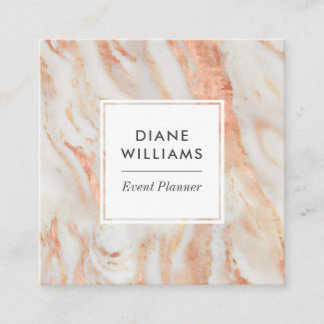Elegant Pink Marble Pattern Square Business Card