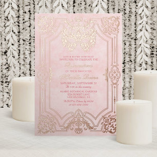 Elegant Pink Masquerade Mask Quinceanera