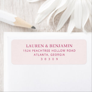 Elegant Pink Minimalist Address Card