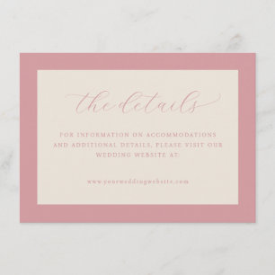 Elegant Pink Minimalist Calligraphy Enclosure Card