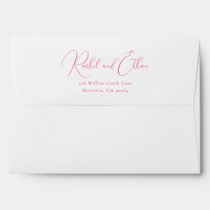 Elegant Pink Minimalist Calligraphy Envelope