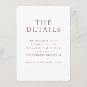 Elegant Pink Minimalist Details Enclosure Card