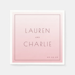 Elegant Pink Minimalist Names Napkin