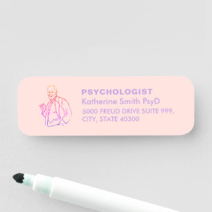Elegant Pink Minimalist Psychologist Name Tag