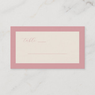 Elegant Pink Minimalist Table Sign Place Card