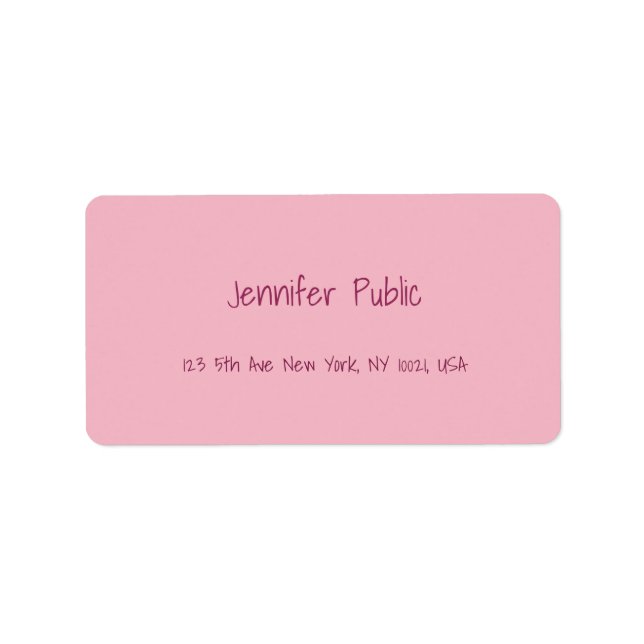 Elegant Pink Modern Template Freehand Script Top Label (Front)