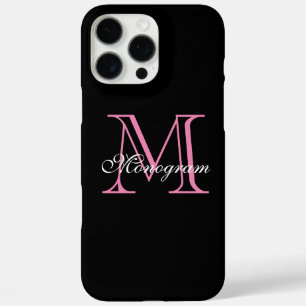 Elegant Pink Monogram iPhone 16 Pro Max Case