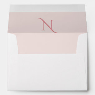Elegant Pink Monogram Initial Wedding Invitation Envelope