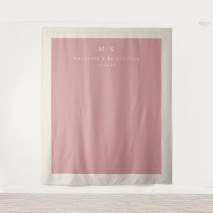 Elegant Pink Monogram Tapestry