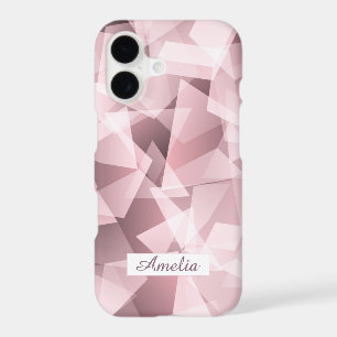 Elegant Pink Name Geometric Polygonal Pattern
