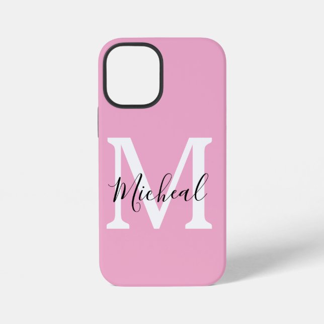 Elegant Pink Name Personalized iPhone Case (Back)